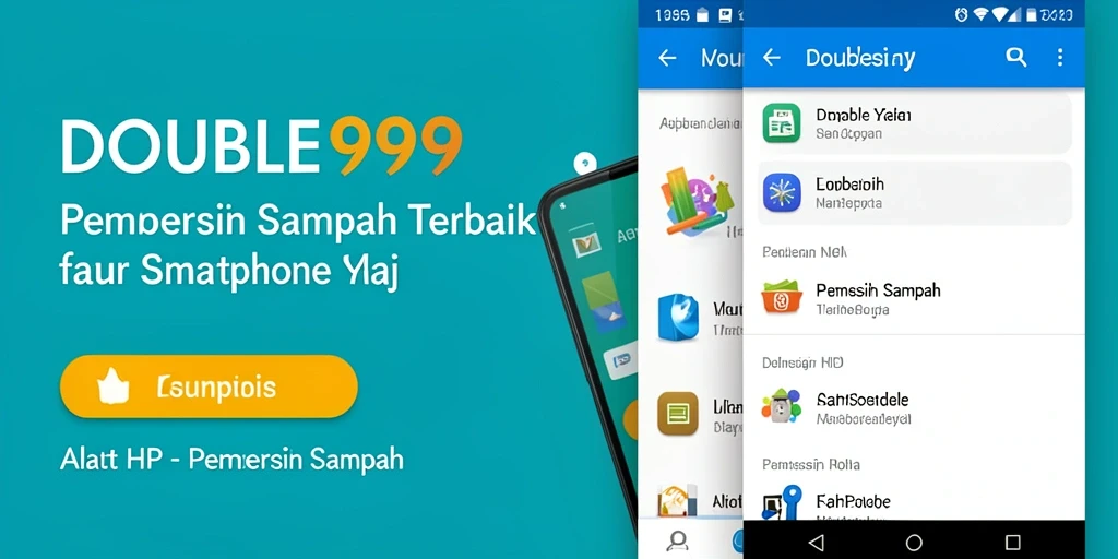 Antarmuka pengguna DOUBLE999 yang sederhana dan efektif untuk membersihkan sampah.