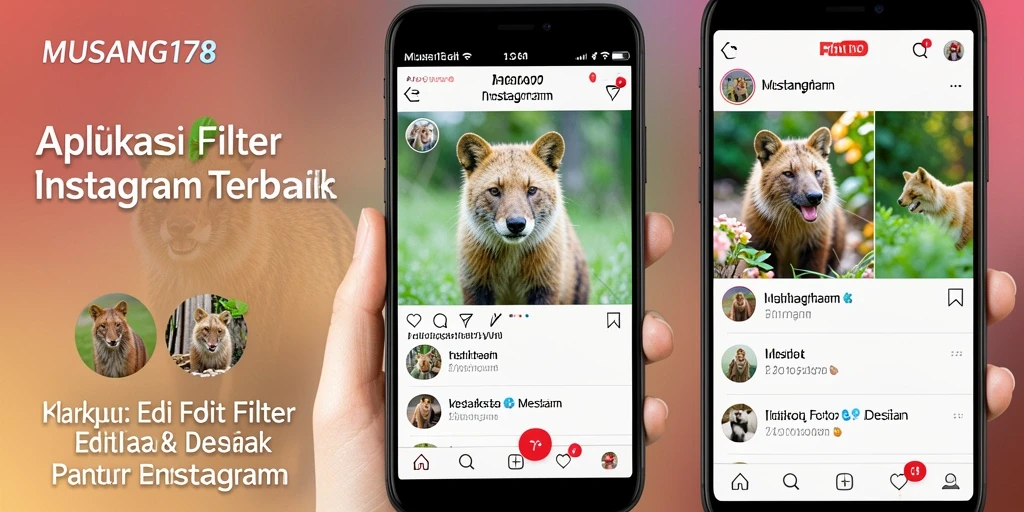 Tampilan aplikasi MUSANG178 dengan beragam filter Instagram yang menarik.