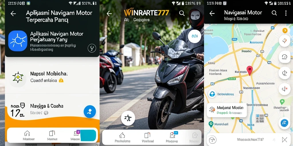 Screenshot antarmuka WINRATE777 menampilkan fungsi Navigasi Motor yang canggih.